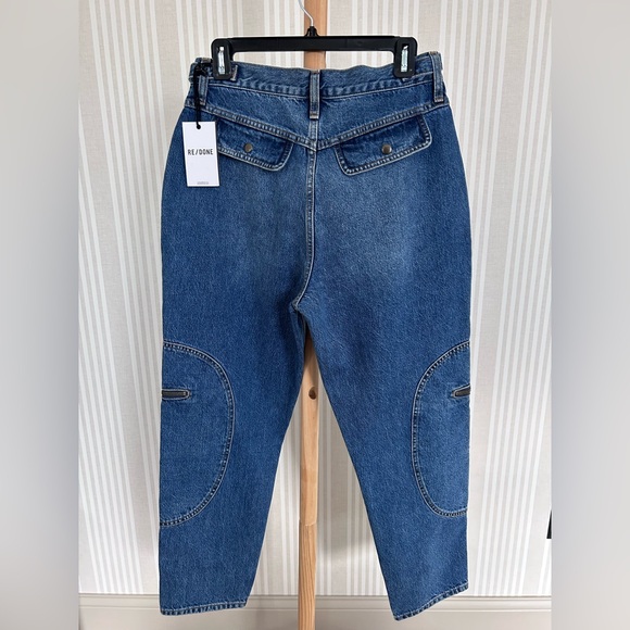 RE/DONE Racer Taper Speedway Jean in blue organic rigid denim. Women’s Sz 29 NWT - Picture 7 of 13